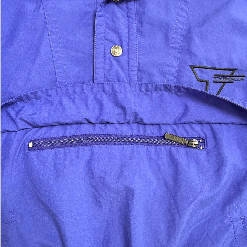 Vintage Tyrolia Skiwear by Head Blue Anorak Pullover Jacket Mens Large Hooded - Picture 6 of 9